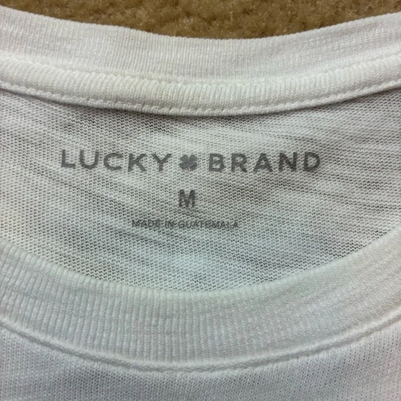 Lucky Brand White Tee with Green 'Lucky You' Chest Graphic - Picture 10 of 16